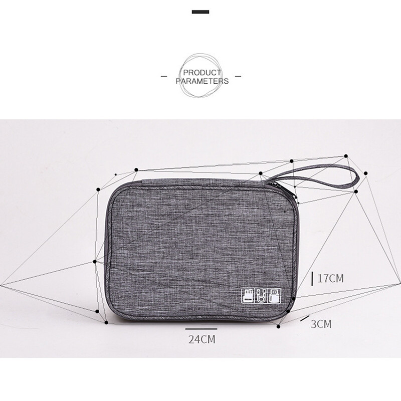 Компактен и издръжлив органайзер за електроника - калъф за пътуване с много отделения за кабели, слушалки, батерии за захранване и аксесоари