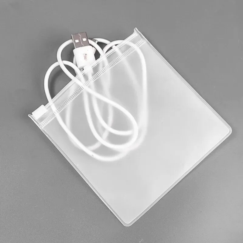 5/1 бр. Матов прозрачен кабел за зарядно устройство Защитни чанти за съхранение Пластмасова опаковка Преносим калъф за органайзер за кабели Торбички за многократна употреба