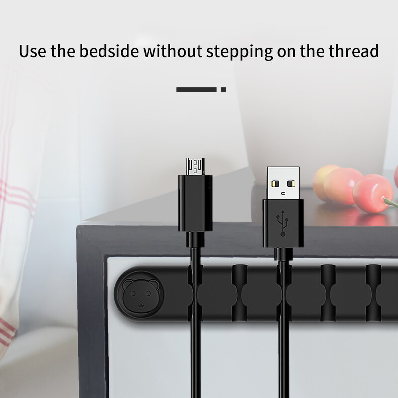 Настолен силиконов кабелен мениджър за данни Кабел за навиване Държач за кабел за зареждане Слушалки Мишка Тел Офис Нощен органайзер Аранжировка