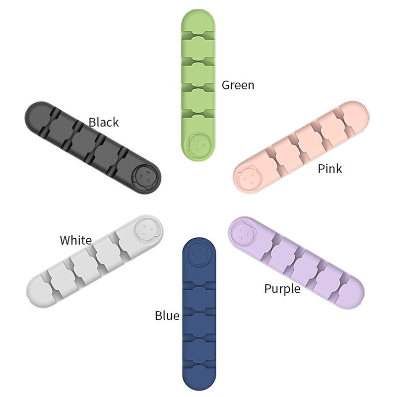 Настолен силиконов кабелен мениджър за данни Кабел за навиване Държач за кабел за зареждане Слушалки Мишка Тел Офис Нощен органайзер Аранжировка