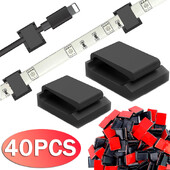 Fénycsíkos rögzítőkapcsok Öntapadó Led lámpa rögzítőelemek Rögzítő tartó Kábelbilincs Szervező Led Fix tartókapcsok