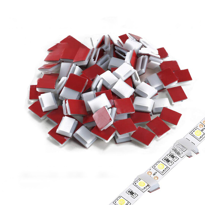 Щипки за монтаж на светлинна лента Самозалепващи крепежни елементи за светодиодни лампи Монтажен държач Скоба за кабел Органайзер Led Фиксиращи държачи Щипки