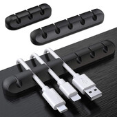 Új kábelrendező kezelő huzaltartó Rugalmas USB-kábeltekercselő Rendezett szilikon kapcsok egér billentyűzethez fülhallgató védő