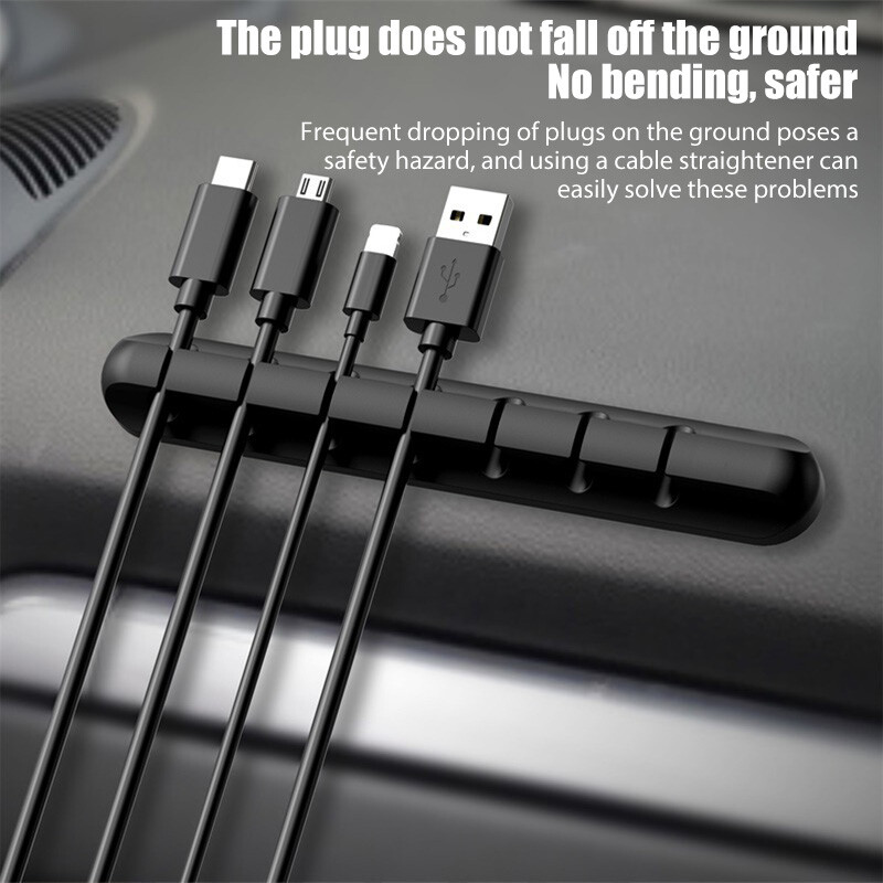 7 в 1 Органайзер за кабели Управление на кабела Държач Гъвкав USB навивач на кабел Подредени силиконови щипки за мишка Клавиатура Слушалки