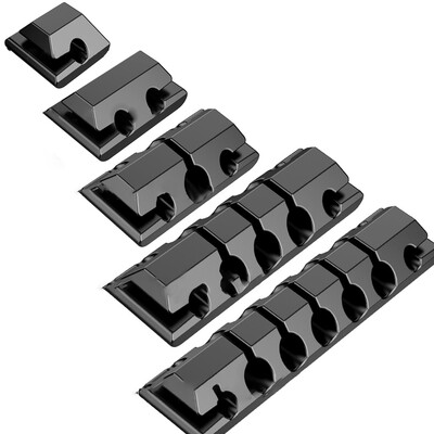 1/5 db szilikon kábeltartó klipek Kábelkezelő kábel rendszerező klip öntapadós asztali USB töltőkábel éjjeliszekrényhez