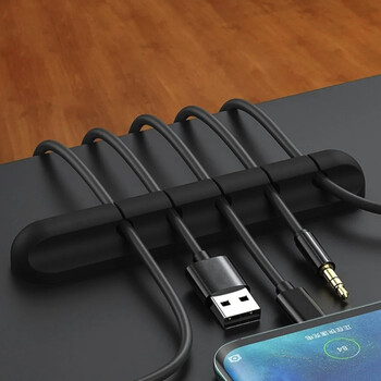 Νέο Cable Organizer Διαχείριση Βάση καλωδίων Ευέλικτη κουρτίνα καλωδίου USB Τακτοποιημένα κλιπ σιλικόνης για πληκτρολόγιο ποντικιού Προστατευτικό ακουστικών