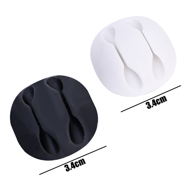 Silikonske kopče za kabele s 2 rupe Organizator Ljepljivi držači kabela Upravljanje za organiziranje linije kabelskih žica u stolu automobila u kućnom uredu