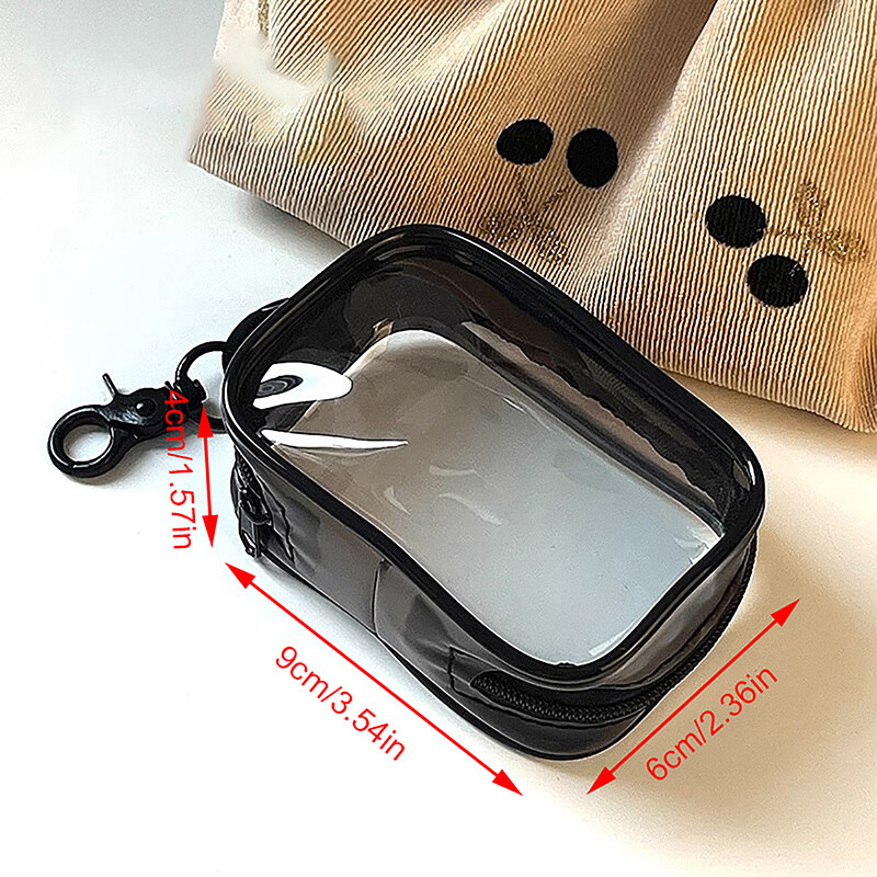 Prozirna torba za pohranu podatkovnog kabela, prijenosna mini četvrtasta okrugla torba s patentnim zatvaračem za slušalice, torbica za novčiće, torbice za ruževe, torbica, organizator