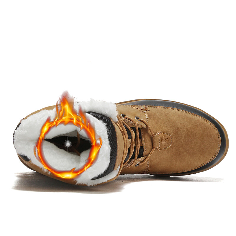 Zimske plišane čizme za snijeg koje održavaju toplinu Muške čizme srednje cijevi Modne ležerne motociklističke čizme Vodootporne muške čizme velike veličine 39-47