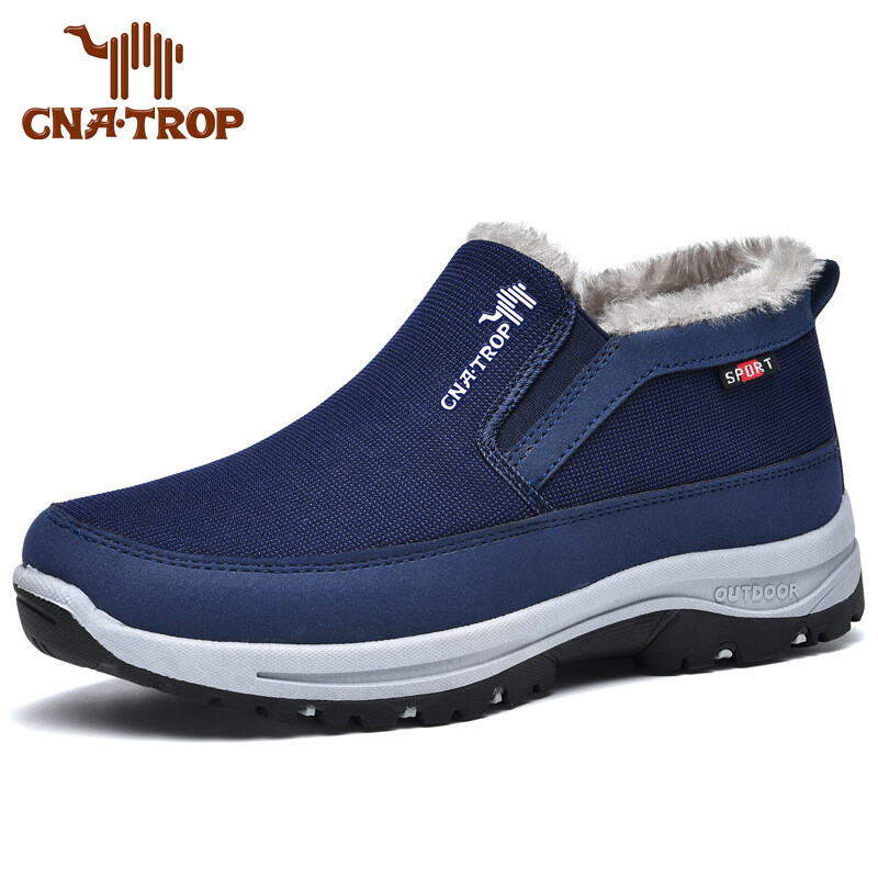 Zimske tople retro mokasine Čizme za snijeg Plišane zadebljane grijane cipele za tatu Vanjske cipele velike veličine Neklizajuće Udobne cipele za slobodno vrijeme