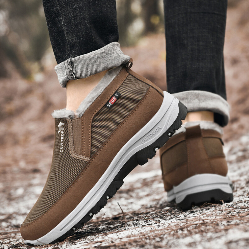 Zimske tople retro mokasine Čizme za snijeg Plišane zadebljane grijane cipele za tatu Vanjske cipele velike veličine Neklizajuće Udobne cipele za slobodno vrijeme