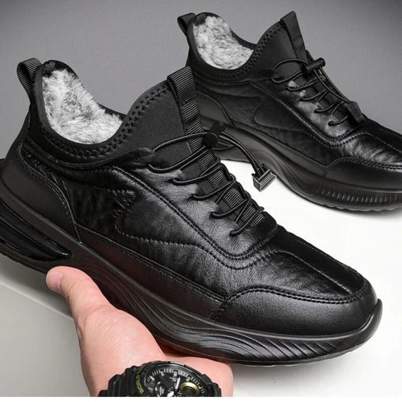 2024Muške tople čizme za snijeg Zimske modne muške pamučne cipele Crne tople ležerne cipele za muškarce Ležerne udobne plišane tenisice