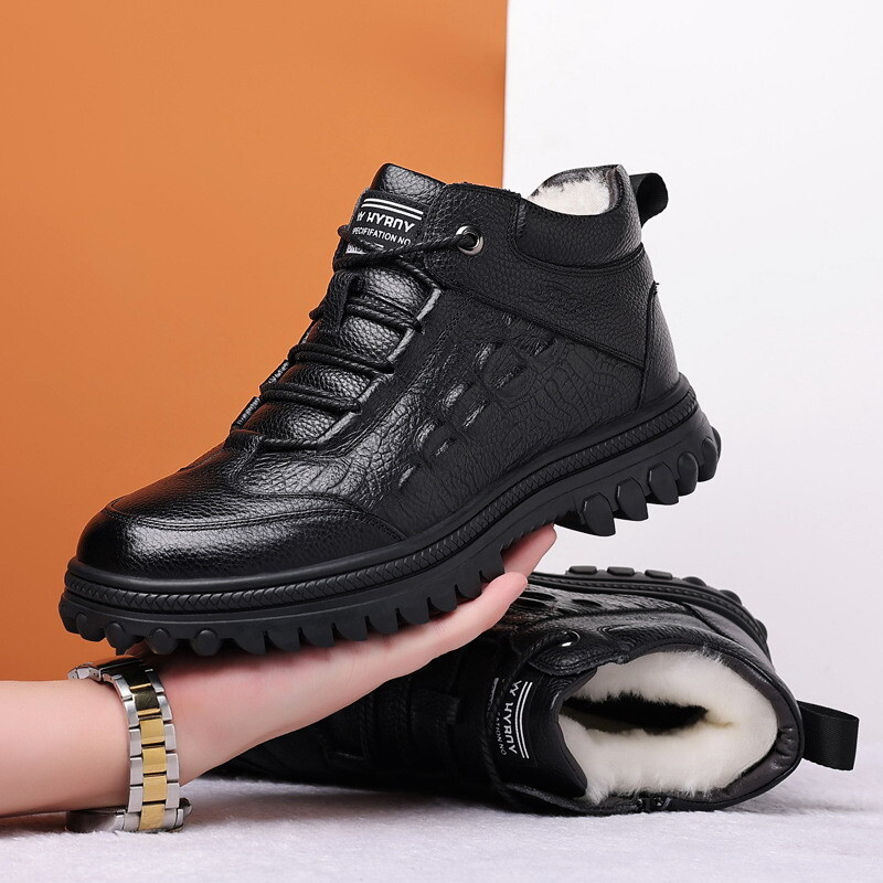 Muške tenisice s uzorkom krokodila od prave kože Muške cipele za slobodno vrijeme Luksuzne britanske modne kožne cipele Vunena unutrašnjost Tople čizme za snijeg