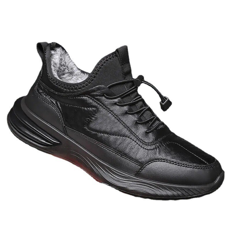 Ravne muške tople čizme za snijeg Zimske modne muške pamučne cipele Crne tople ležerne cipele za muškarce Ležerne udobne plišane tenisice