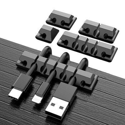 Държач за кабели Органайзер за кабели Силиконов кабел за управление USB Winder Desktop Tidy Cable Clips For Mouse Headphone Wire Organizer