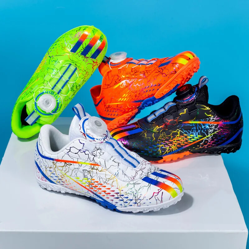 Prozračne ljetne nove dječje tenisice za nogomet s rotirajućom kopčom prikladne za učenike školaraca na travnjaku Shox tehnologija