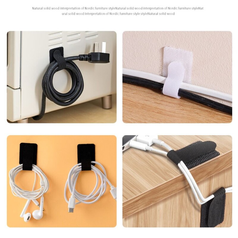 10kom podesivih kabelskih vezica, prijenosnih traka za višekratnu upotrebu, žica za pričvršćivanje, organizator, samoljepljivi kabel za upravljanje stolom, držač užeta