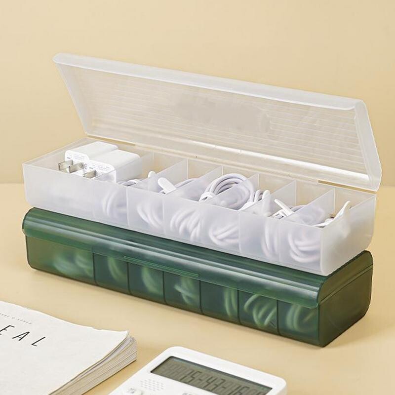 Kutija za pohranu podatkovnog kabela 7 odjeljaka Stolna kutija za upravljanje kabelima Organizator kabela za punjenje s poklopcem Kutija za organizator kabela Stol