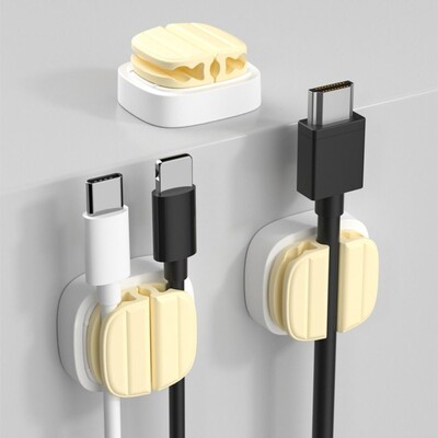 1/3 gab. Pašlīmējošs kabeļu organizētājs 3 sloti galddatora USB datu vadu uztvērējs Tidy Management Organizer Uzlādes kabeļa skavas