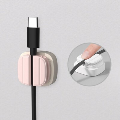 1/3 gab. Pašlīmējošs kabeļu organizētājs 3 sloti galddatora USB datu vadu uztvērējs Tidy Management Organizer Uzlādes kabeļa skavas