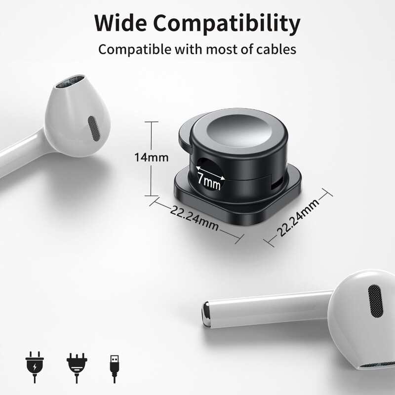 8kom mini samoljepljivih magnetskih kopči za kabele Stolna linija za punjenje Upravljanje kabelima Čuvar žice Fiksni držač organizatora kabela