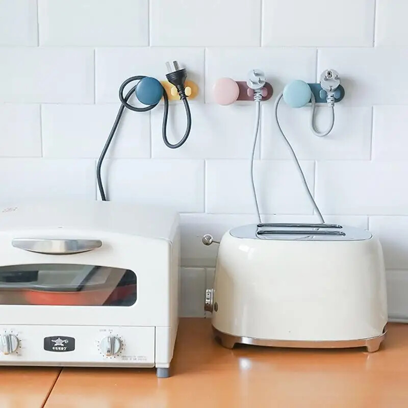 Zidna kuka Plastična kreativna ljepljiva kuka ABS Plava ljepljiva kuka za vješalice za podatkovni kabel Punjač Zidne kuke Ukrasne