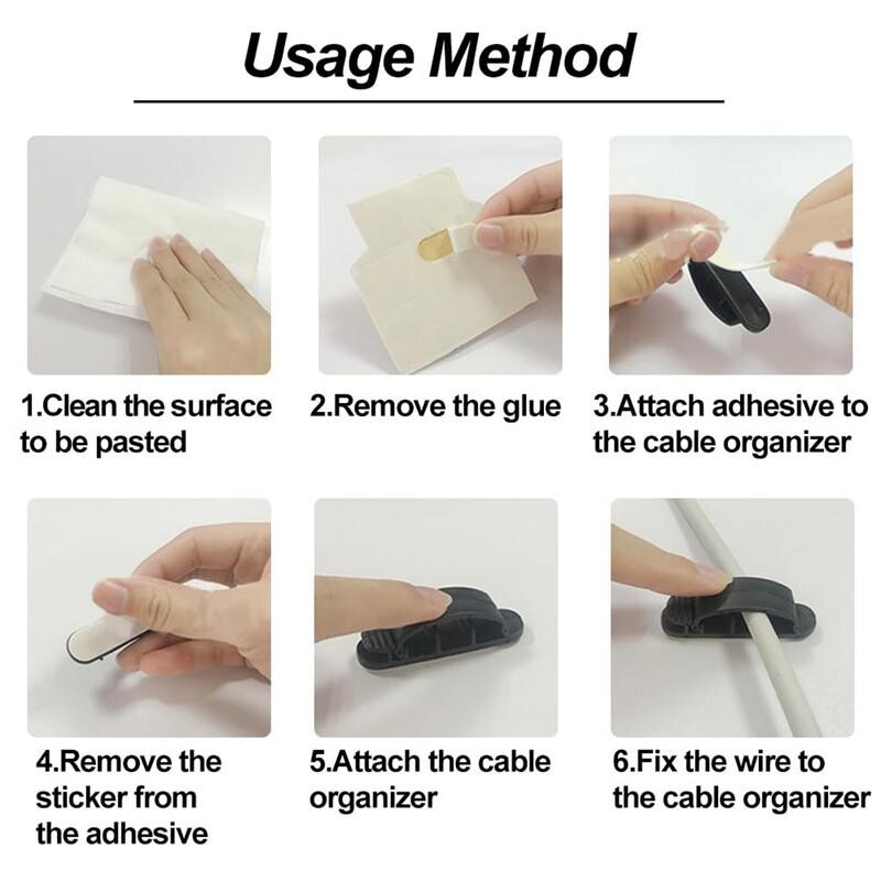 Stezaljke za držač kabela Stezaljke za organiziranje kabela Držač bez probijanja Cvatnje za držač kabela Stezaljke za organizatore kabela za audio kabele i