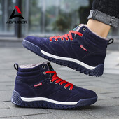 Super Warm Winter ανδρικές μπότες με γούνα Plus μέγεθος 39-46 Snow Boots Ανδρικά παπούτσια Fashion Color Blocking Ankle Boots Χειμερινά παπούτσια