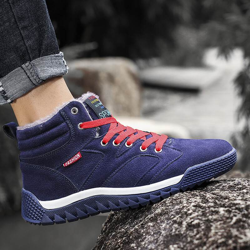 Super tople zimske muške čizme s krznom, veće veličine 39-46, čizme za snijeg, muške cipele, modne gležnjače u boji, zimske cipele