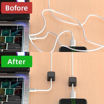 Magnetic Cable Organizer 6X Under Desk Cable Management Στερεό συγκολλητικό στήριγμα καλωδίου για την αποφυγή ακαταστασίας καλωδίων