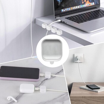 Magnetic Cable Organizer 6X Under Desk Cable Management Στερεό συγκολλητικό στήριγμα καλωδίου για την αποφυγή ακαταστασίας καλωδίων