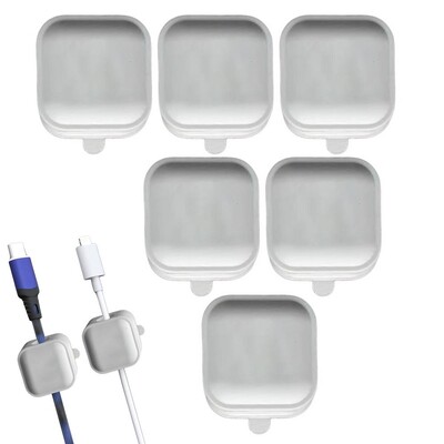 Magnetic Cable Organizer 6X Under Desk Cable Management Στερεό συγκολλητικό στήριγμα καλωδίου για την αποφυγή ακαταστασίας καλωδίων