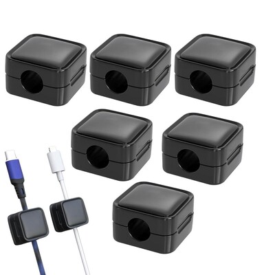 Magnetic Cable Organizer 6X Under Desk Cable Management Στερεό συγκολλητικό στήριγμα καλωδίου για την αποφυγή ακαταστασίας καλωδίων
