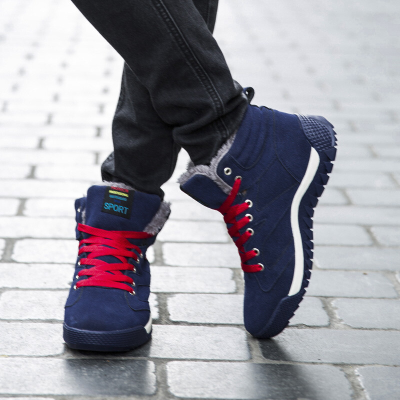 Muške tenisice 2023 Nove zimske muške čizme Kožne tenisice Čizme za snijeg Vanjske pamučne plišane radne cipele Visoke cipele Planinarske čizme