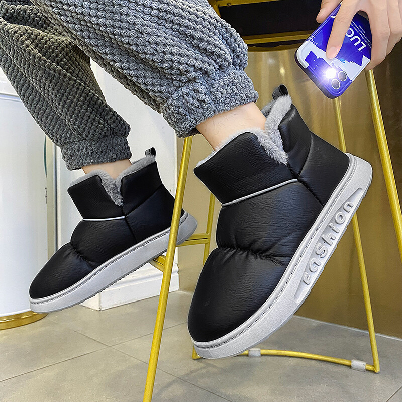 Zimske čizme za muškarce 2023 Nove plišane tople muške čizme za snijeg Lagane i udobne muške pamučne cipele od flisa Zapatos De Hombre