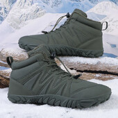 Χειμερινά μποτάκια 2024 Ανδρικά παπούτσια Snow Barefoot Casual Παπούτσια εξωτερικής εργασίας Γυναικεία ζεστά γούνινα ανδρικά παπούτσια στον αστράγαλο Ανδρικά μποτάκια χιονιού συν μέγεθος