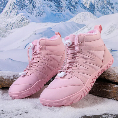 Χειμερινά μποτάκια 2024 Ανδρικά παπούτσια Snow Barefoot Casual Παπούτσια εξωτερικής εργασίας Γυναικεία ζεστά γούνινα ανδρικά παπούτσια στον αστράγαλο Ανδρικά μποτάκια χιονιού συν μέγεθος