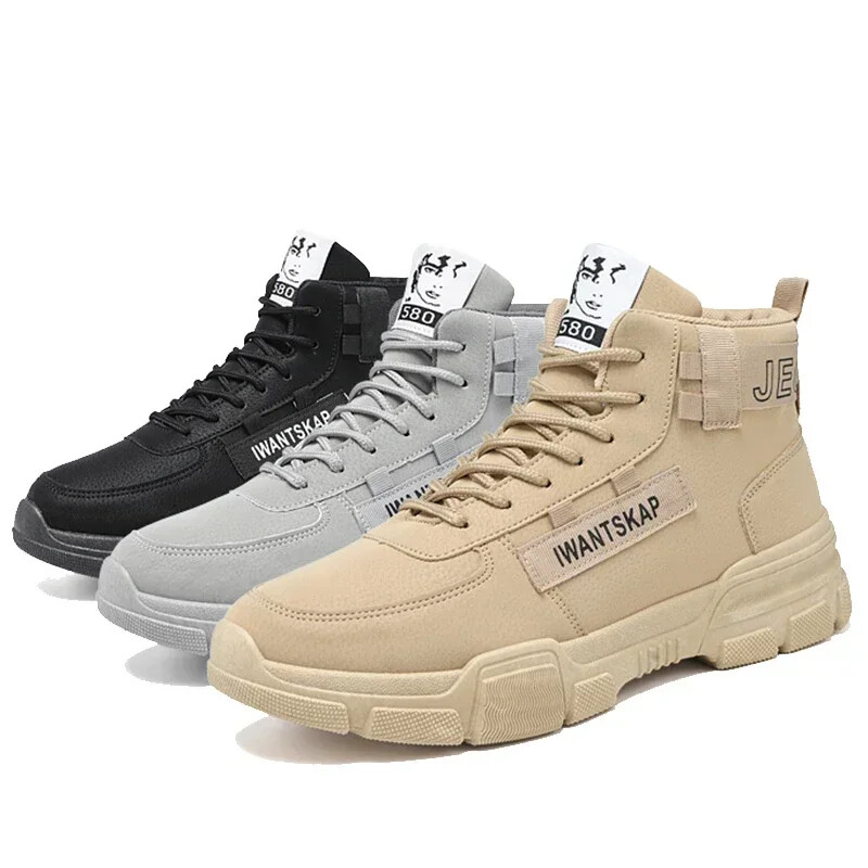 Gležnjače muške čizme za snijeg zimske tople muške cipele na vezanje modne plišane zimske čizme muške cipele veće veličine crne PU517