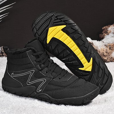 Νέες χειμερινές μπότες για άντρες Snow BareFoot Outdoor Αντιολισθητικά Αθλητικά παπούτσια με ζεστή γούνα Plus μέγεθος ελαφριά παπούτσια πεζοπορίας
