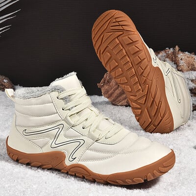 Νέες χειμερινές μπότες για άντρες Snow BareFoot Outdoor Αντιολισθητικά Αθλητικά παπούτσια με ζεστή γούνα Plus μέγεθος ελαφριά παπούτσια πεζοπορίας