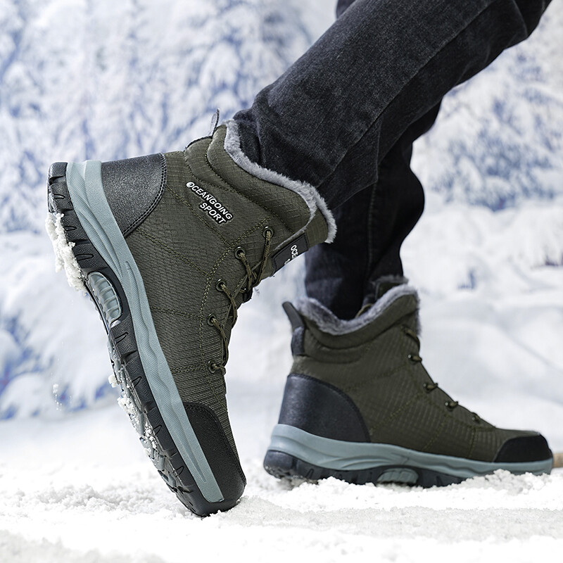 MAEDEF 2024 Nove visokokvalitetne muške čizme na vezanje muške ravne muške cipele na otvorenom koje održavaju toplinu protiv klizanja, hodanje, penjačke lovačke cipele za muškarce