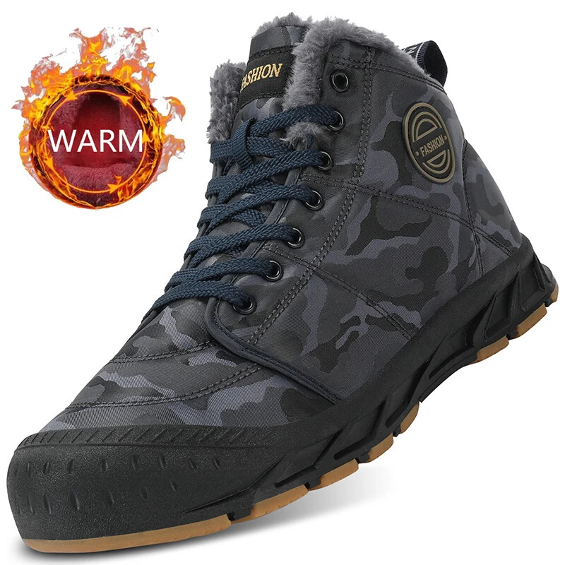 2024 Zimske muške čizme Muške bosonoge ležerne cipele Zimske tople tenisice za trčanje Plišane pamučne cipele za planinarenje Penjanje Visoke gležnjače