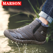 Ανδρικά χειμερινά παπούτσια MARSON Solid 4 χρωμάτων Ανδρικές μπότες χιονιού βελούδινο εσωτερικό πάτο Keep ζεστό Αδιάβροχες μπότες σκι Plus Size 35 - 48