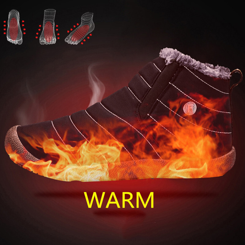 MARSON Muške zimske cipele Jednobojne muške čizme za snijeg Plišane unutarnje strane dna Održavaju toplinu Vodootporne skijaške čizme Plus Veličina 35 - 48