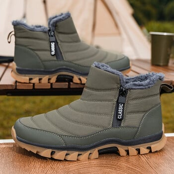 Νέες χειμερινές μπότες για άντρες Snow barefoot casual παπούτσια Γυναικεία παπούτσια ζεστής γούνας ανδρικά παπούτσια στον αστράγαλο Αντρικές μπότες χιονιού μεγάλο μέγεθος