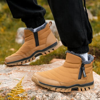 Νέες χειμερινές μπότες για άντρες Snow barefoot casual παπούτσια Γυναικεία παπούτσια ζεστής γούνας ανδρικά παπούτσια στον αστράγαλο Αντρικές μπότες χιονιού μεγάλο μέγεθος