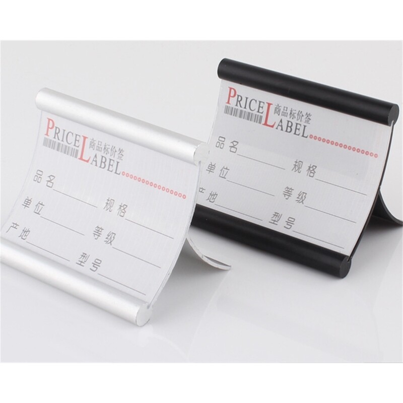 70*50 mm Metalna aluminijska legura Držač za stolni natpis Držač kartice Zaslon s cijenom Stalak za papir Uredski klub Poslovni školski restoran