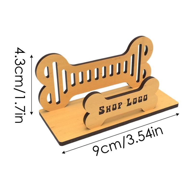 Držač za posjetnice od pseće kosti Elegantni držač i stalak Organizator za posjetnice Drveni otvoreni stalak za posjetnice izrezbarena seoska kuća