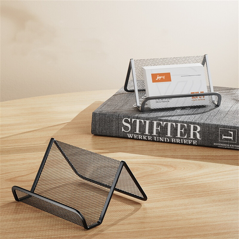 Metalinio tinklelio tinklelis Vizitinių kortelių vardų laikikliai Ekrano stovo ekrano stovas Stalinis staliukas Mobiliojo telefono laikiklis Biuro reikmenys