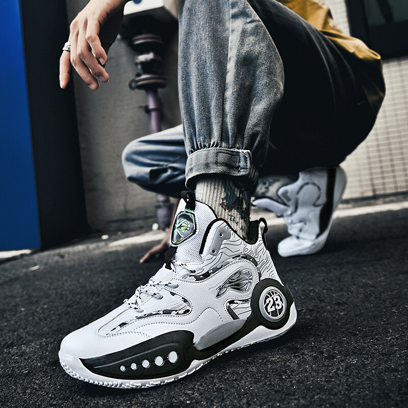 Kožne košarkaške tenisice za muškarce, prozračne, protuklizne, apsorpcijske, sportske, moderne cipele, ležerne modne trendove za mlade